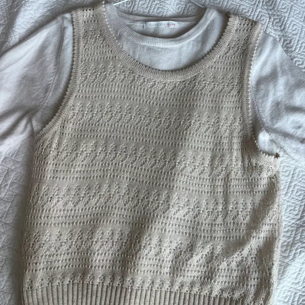[BUNJANG] Olive des Olive Ivory Knit Vest Set / 올리브데올리브 니트조끼 세트