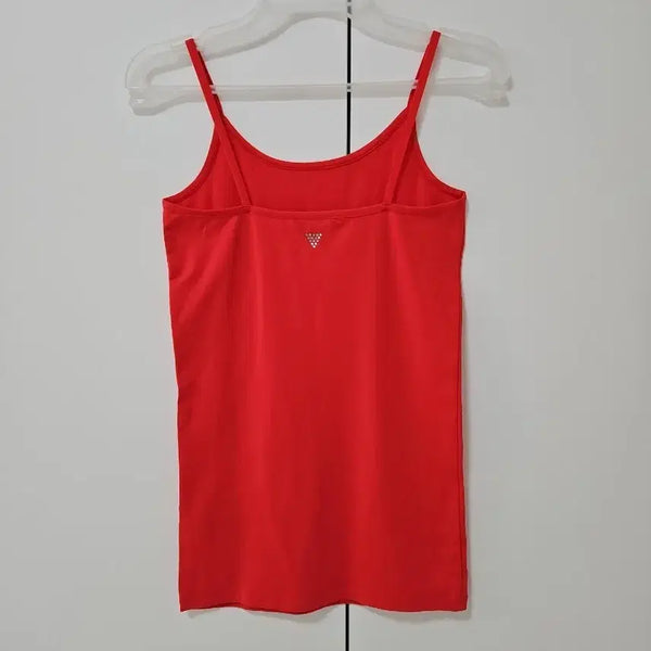 [BUNJANG] Guess Cubic Logo Sleeveless Top Red / 게스 큐빅 로고 민소매 탑 레드 새상품