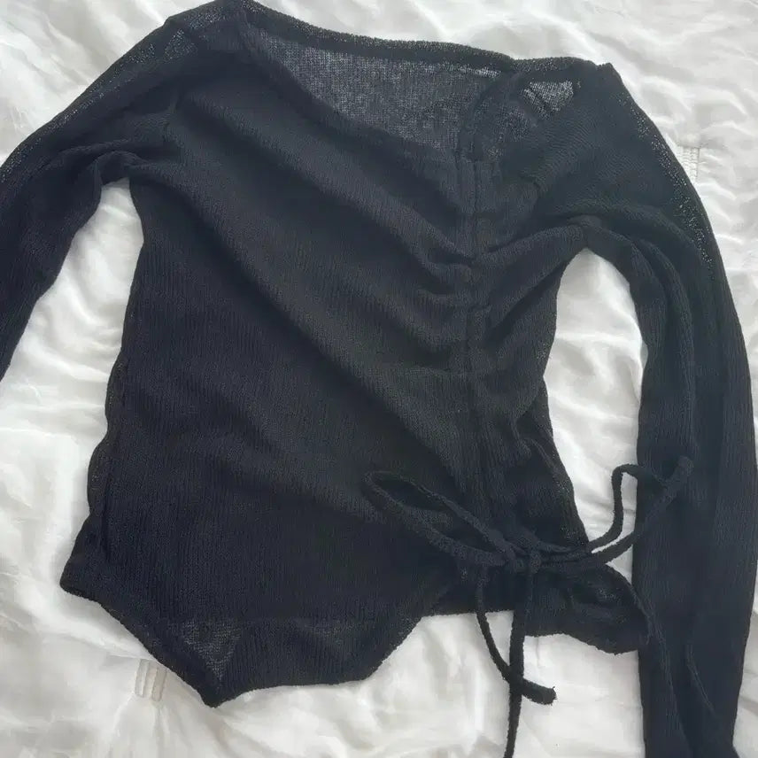 [BUNJANG] Black Mesh Long Sleeve Top / 망사 옷 판매