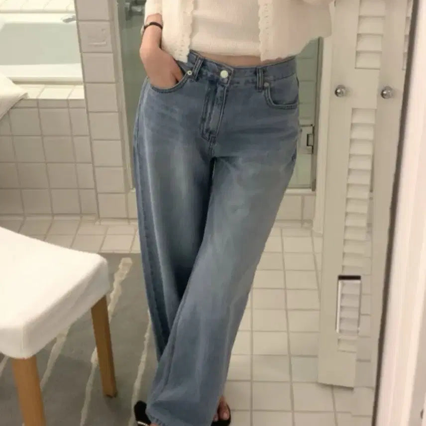 [BUNJANG] Le Plain Brush Denim Long Skirt / 새상품) 르플레인 브러쉬 데님 롱 s
