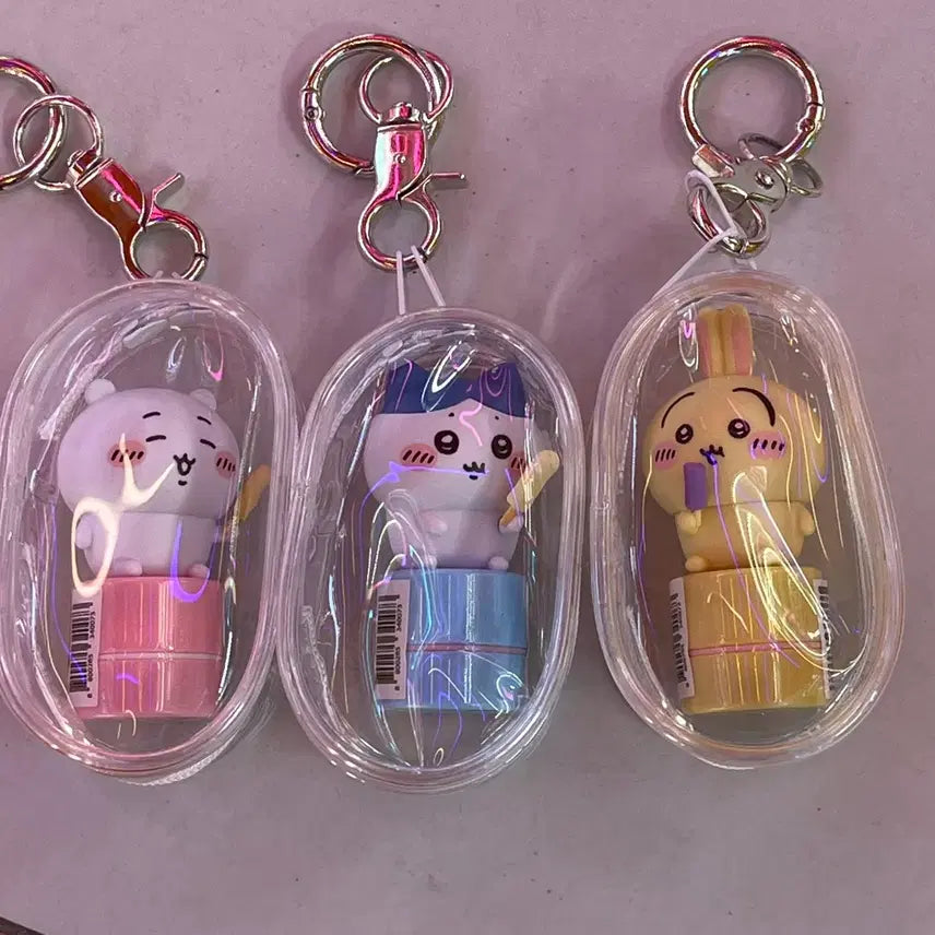 [BUNJANG] Sealed Monchichi Stamp Keychain Set (3 pcs) / [미개봉] 먼작귀 스탬프 키링 3개 세트