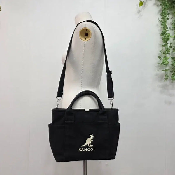 [BUNJANG] Kangol New Canvas Tote Bag Picnic Black / 캉골 뉴 캔버스 토트백 피크닉 블랙