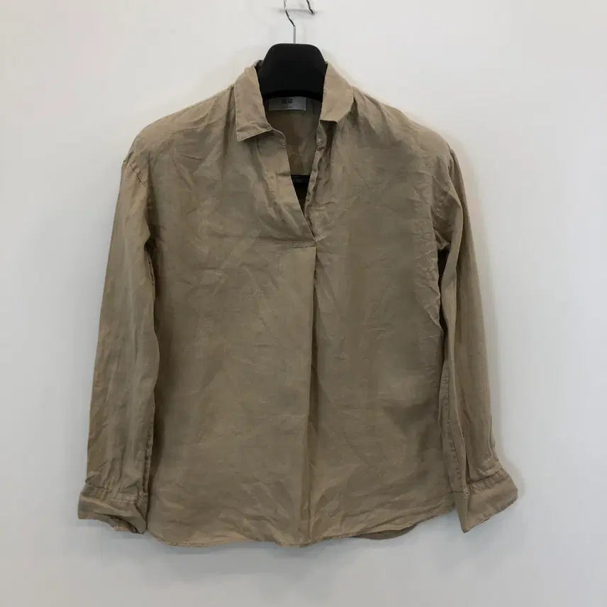 [BUNJANG] Uniqlo Premium Linen 100% Open Blouse / 유니클로 프리미엄 린넨 100% 오픈형 블라우스 S