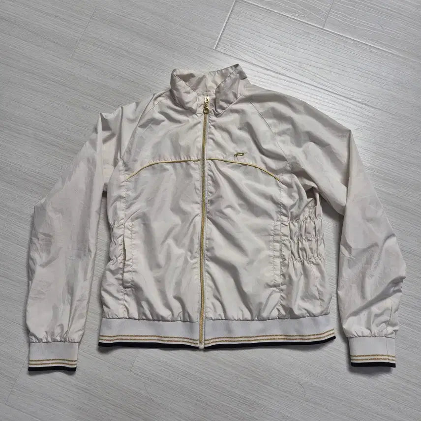 [BUNJANG] Pro-Specs Windbreaker Jacket White Gold Accents / 프로스펙스 바람막이