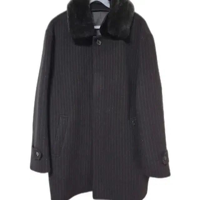 [BUNJANG] PAT Wool Striped Men's Half-Coat Jacket / PAT피에이티 양모 정품 스트라이프 남성 초겨울 정장모직하프코트자켓100
