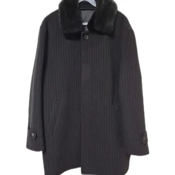[BUNJANG] PAT Wool Stripe Men's Half Coat Jacket / PAT피에이티 양모 정품 스트라이프 남성 초겨울 정장모직하프코트자켓100