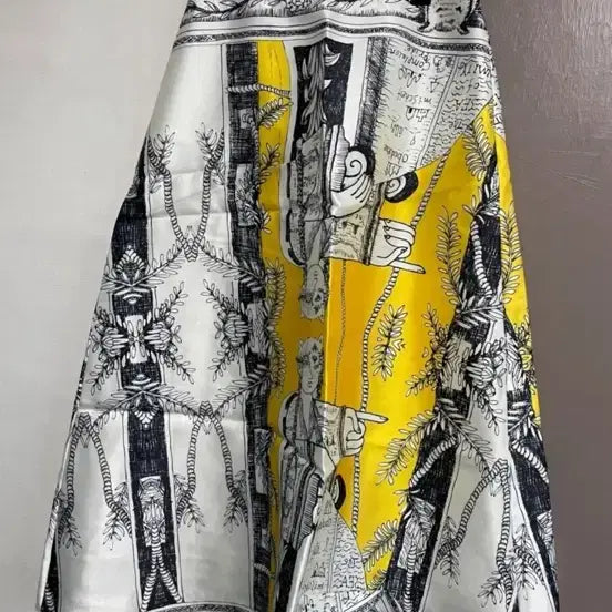 [BUNJANG] Patterned Long Skirt Yellow / 패턴 롱스커트 옐 로 우