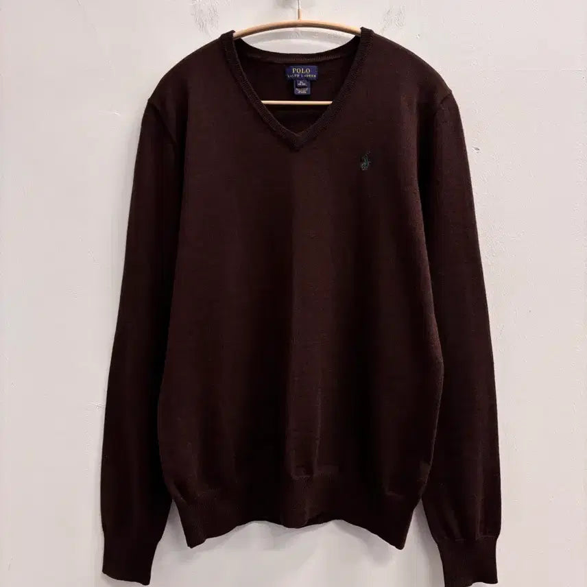 [BUNJANG] Polo Ralph Lauren Elbow Patch Knit Brown XL / POLO 폴로 랄프로렌 엘보우 패치 니트 브라운