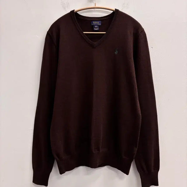 [BUNJANG] Polo Ralph Lauren Elbow Patch Knit Brown XL / POLO 폴로 랄프로렌 엘보우 패치 니트 브라운