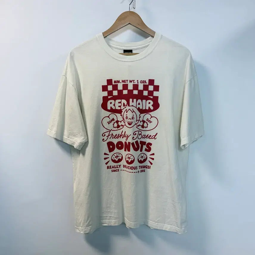 [BUNJANG] CPGN Studio Red Hair Donut T-Shirt White / [M]CPGN스튜디오 레드헤어 도넛 반팔티 화이트