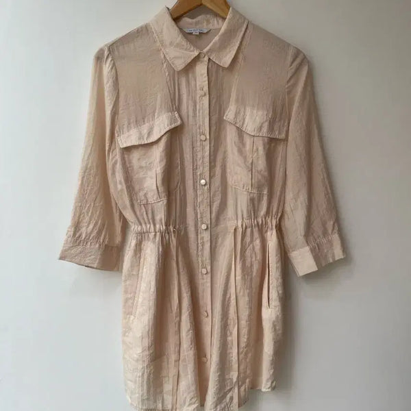 [BUNJANG] PROGRAM String Shirt Dress Beige Size 77 / 프로그램 program 스트링 셔츠 베이지 77