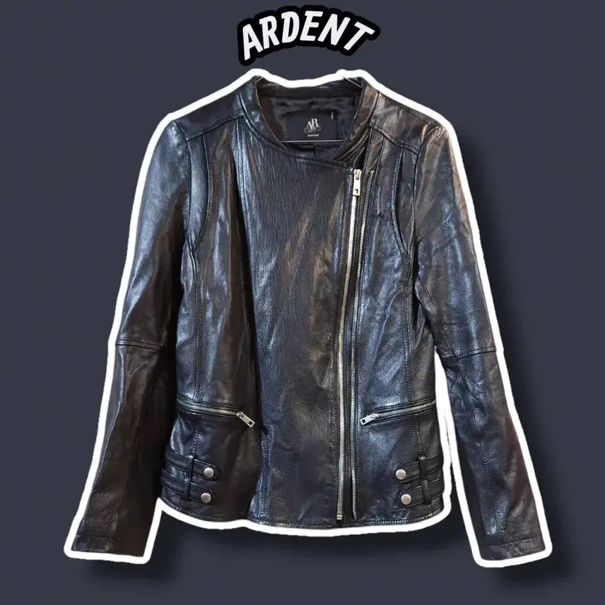 [BUNJANG] Arden Lambskin Leather Rider Jacket Black / 55/ 아르덴 양가죽 라이더 자켓 블랙 /0810