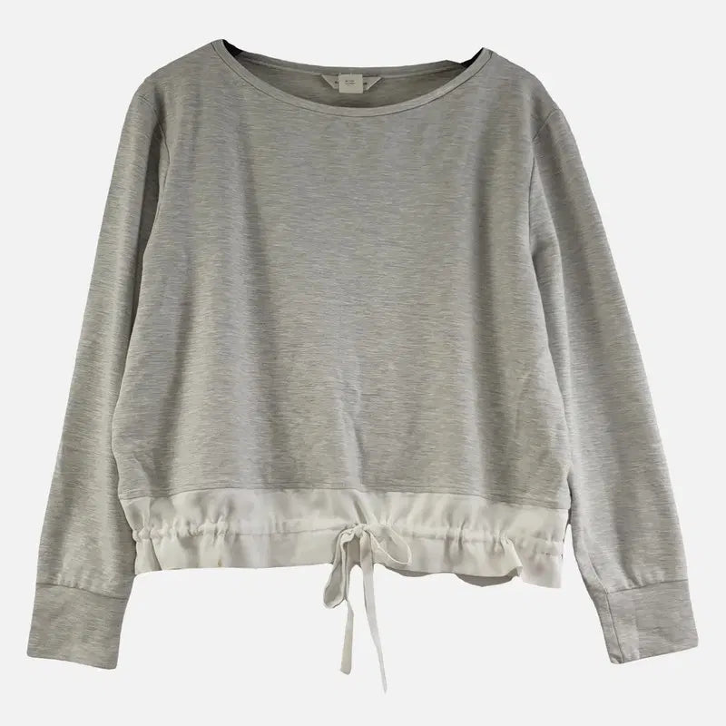 [BUNJANG] Club Monaco Light Gray Long Sleeve T-Shirt Women's M / 클럽모나코 라이트 그레이 여자 긴팔티 M N9908