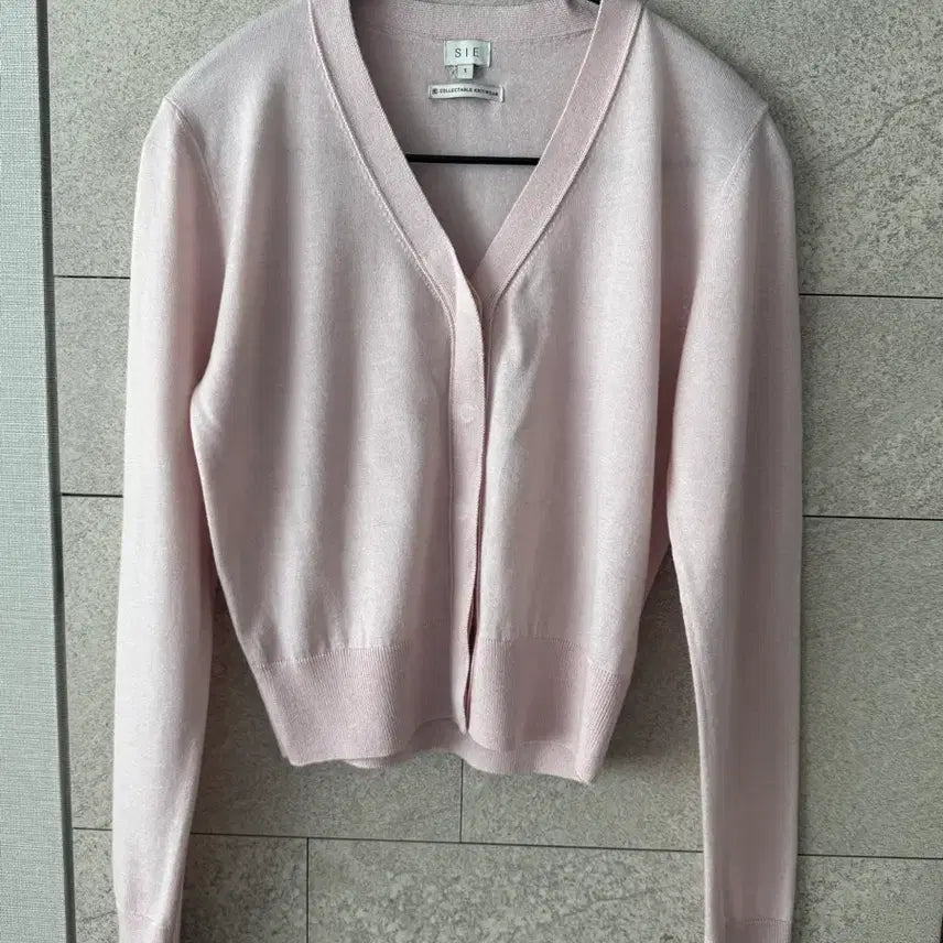 [BUNJANG] S.I.E. Ribbed Cardigan Pink / 시에 리벨 가디건 핑크