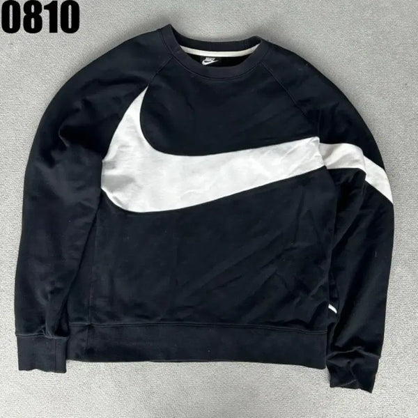 [BUNJANG] Nike Big Swoosh Sweatshirt Black / 나이키 빅스우시 맨투맨 블랙 100