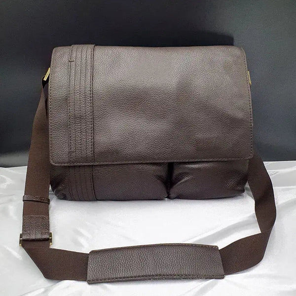 [BUNJANG] Dupont Brown Leather Briefcase Shoulder Bag / 듀퐁 브라운 가죽 독일 남자 서류가방 숄더백 중고 가방 은피아노