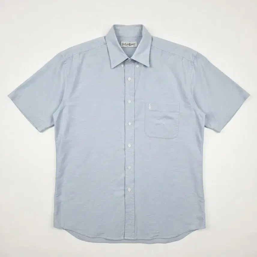 [BUNJANG] Saint Laurent Light Blue Short Sleeve Shirt / 입생로랑 하늘색 반팔 셔츠 105