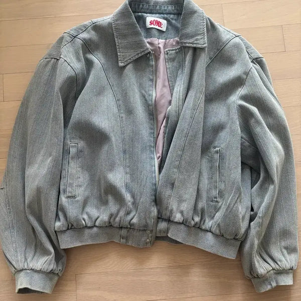 [BUNJANG] Unisex Light Wash Denim Blouson Jacket / 연청 데님 블루종 자켓 남녀혼용