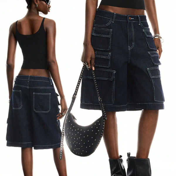 [BUNJANG] Denim Cargo Shorts / 카고스타일 포켓반바지