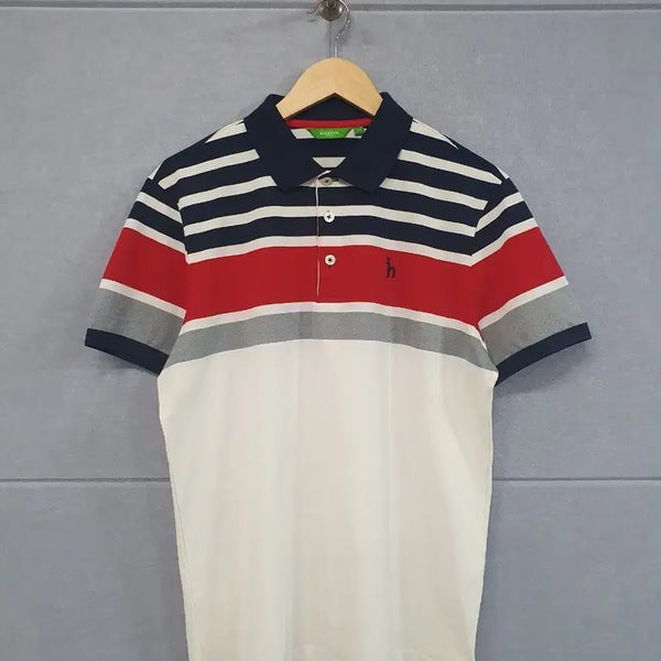 [BUNJANG] Hazzys Golf Stripe Polo Shirt Size 105 / #헤지스 골프 스트라이프 카라티 105