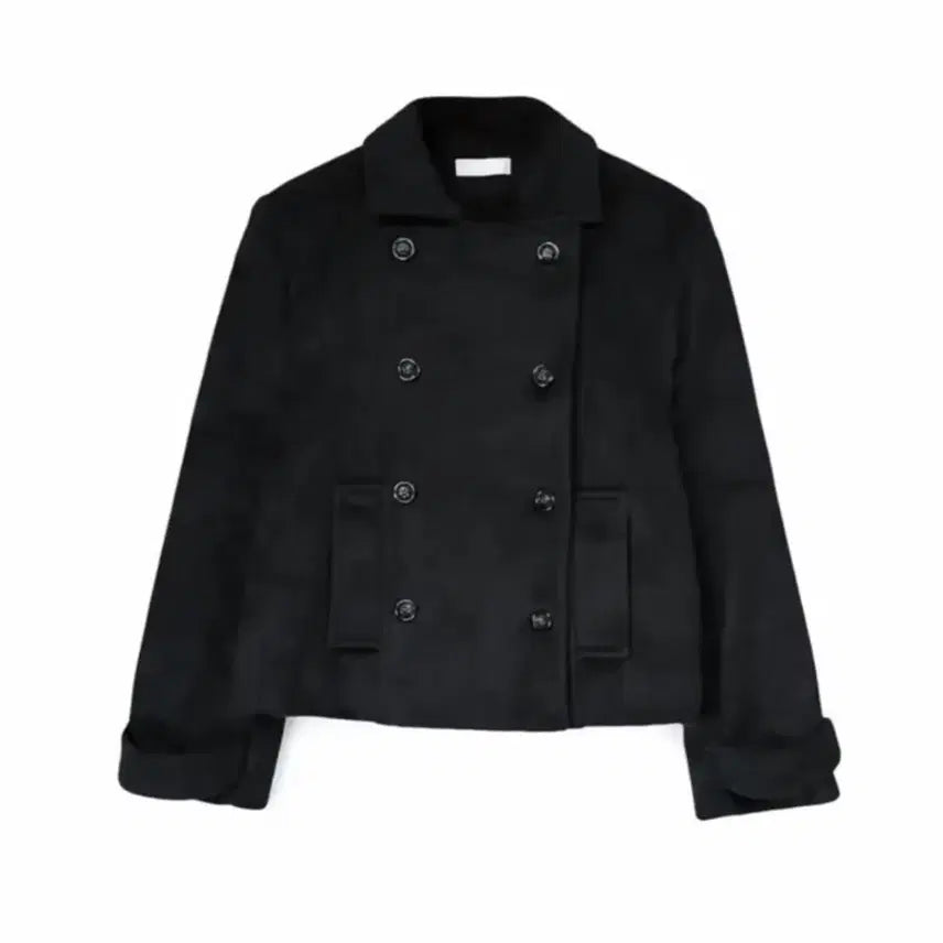 [BUNJANG] Half Collar Short Coat Black Vintage / 하프카라 숏코트 블랙 빈티지