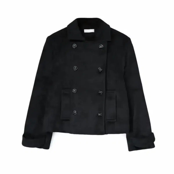 [BUNJANG] Half Collar Short Coat Black Vintage / 하프카라 숏코트 블랙 빈티지
