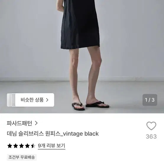 [BUNJANG] Facade Pattern Vintage Black Denim Sleeveless Mini Dress / 파사드패턴 데님 슬리브리스 원피스 빈티지 블랙