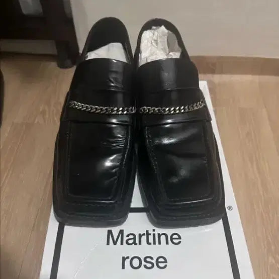 [BUNJANG] Martin Rose Square Toe Chain Loafers Black Size 41 / 마틴로즈 스퀘어토 체인 로퍼 블랙 41사이즈