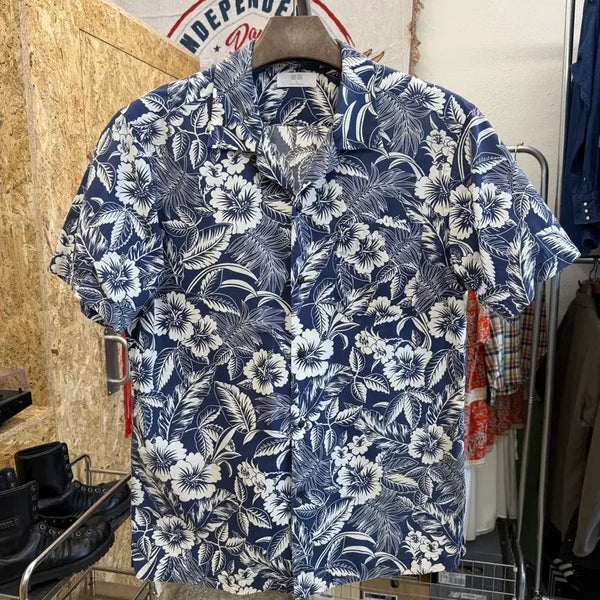[BUNJANG] Uniqlo Open Collar Hawaiian Pattern Shirt / 유니클로 오픈카라 하와이안 패턴 셔츠