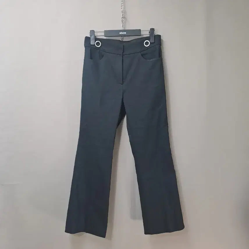 [BUNJANG] Quu-ni Waistband Integrated Black Jun Bootcut Slacks / Quu-ni 어바웃 허리밴드내장 블랙 준 부츠컷 슬랙스