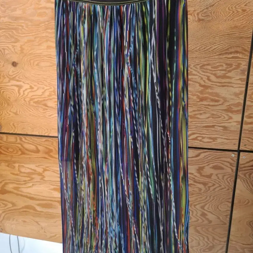 [BUNJANG] Sandro Pleated Long Skirt Multicolor / 산드로 플리츠 롱 스커트 멀티 컬러