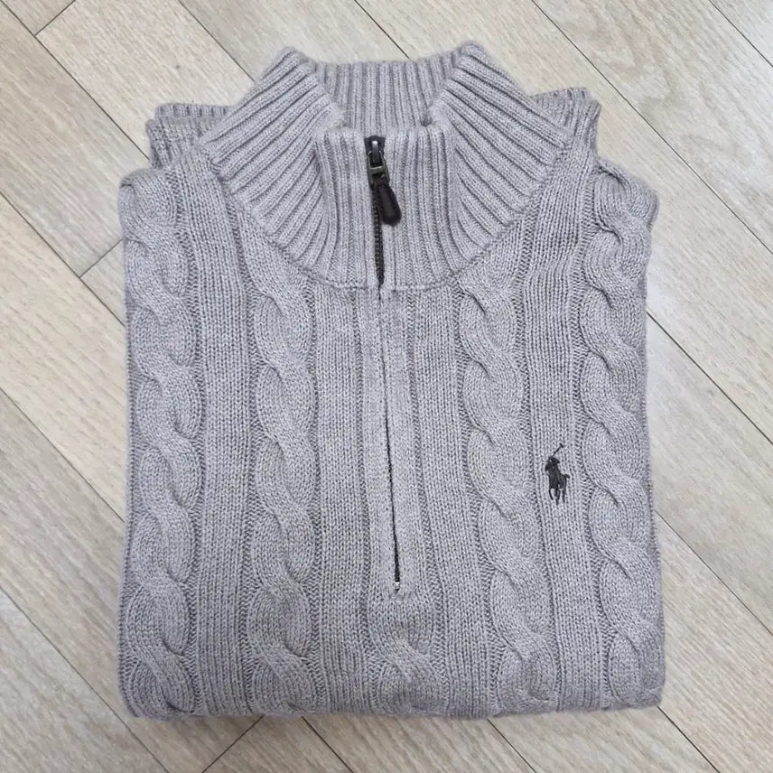 [BUNJANG] Polo Ralph Lauren Cable Knit Half-Zip Sweater - Brown (Size L) / 거의 새것)폴로 꽈배기 니트 반집업 팝니다(사이즈 L)