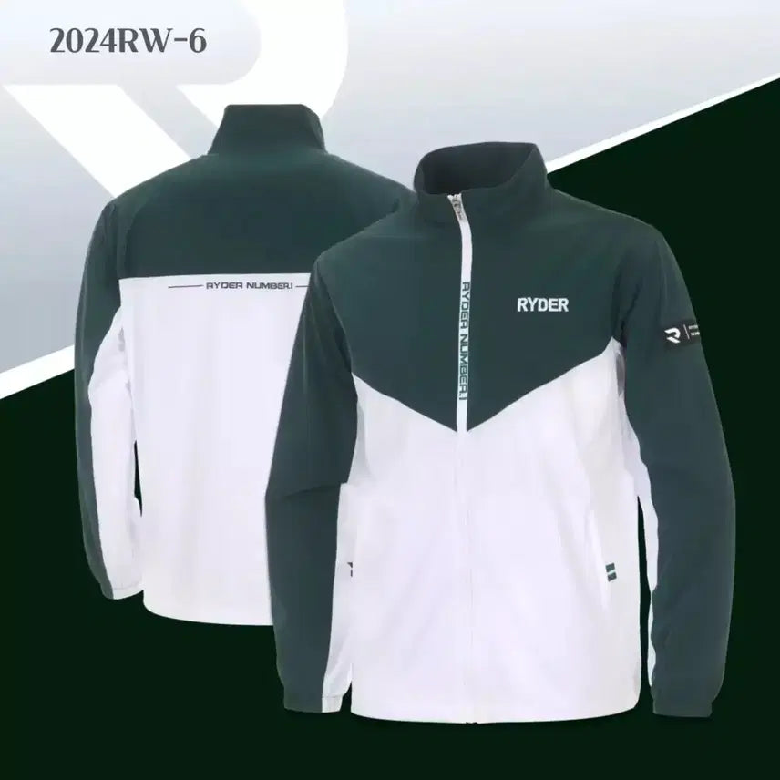 [BUNJANG] RYDER Zip-Up Windbreaker Jacket Khaki & White M / 라이더(RYDER) / 집업바람막이자켓 카키&화이트 / M