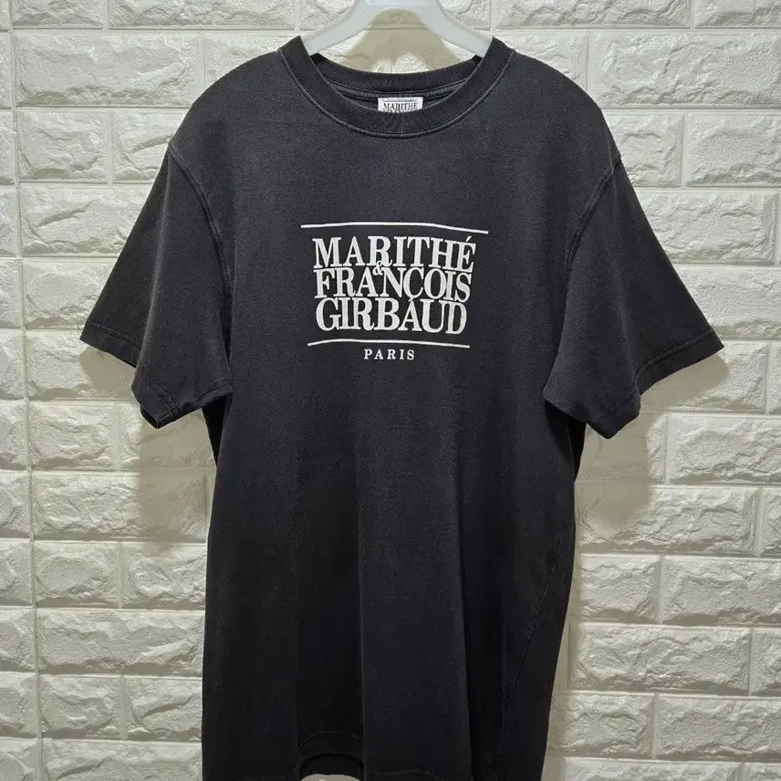[BUNJANG] Marithe Francois Girbaud Classic Logo Short Sleeve T-Shirt Charcoal/White / 마리떼프랑소와저버 클래식로고 반팔티 100