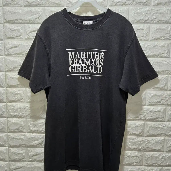 [BUNJANG] Marithe Francois Girbaud Classic Logo Short Sleeve T-Shirt Charcoal/White / 마리떼프랑소와저버 클래식로고 반팔티 100