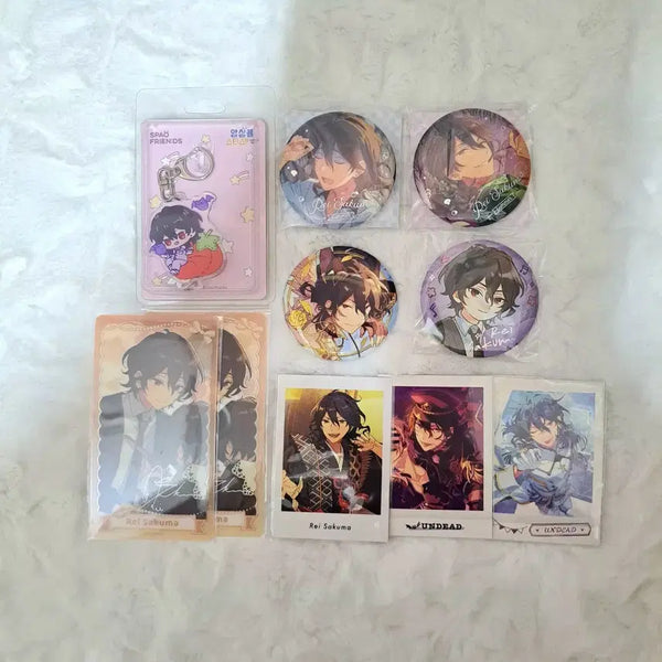 [BUNJANG] Ensemble Stars! Rei Sakuma Chibi Can Badge & Pashacolle Bundle Set / 앙상블스타즈 사쿠마 레이 일괄 치비 캔뱃지 파샤 파샤코레 스파오 키링