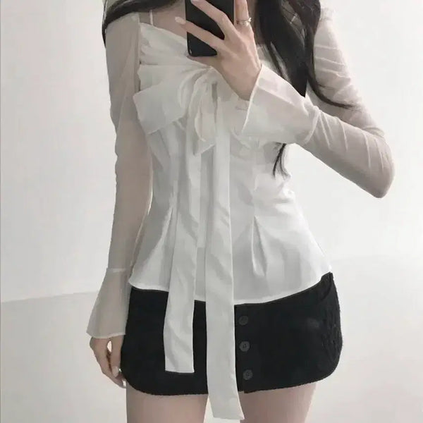 [BUNJANG] HILLDAX GOHUI Silky Swan Blouse White / 힐다X고희 실키 스완 블라우스 white