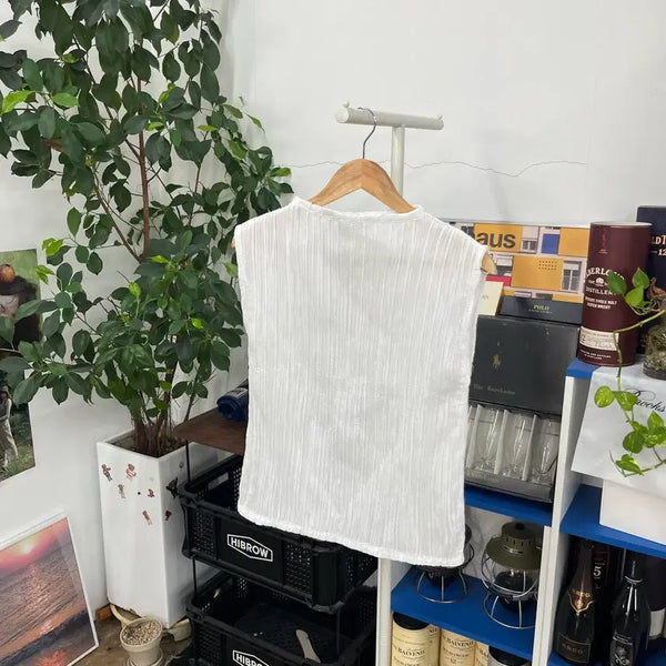 [BUNJANG] Le Septembre Pleated Sleeveless Top Size 38 / 르셉템버 플리츠 슬리브리스 38