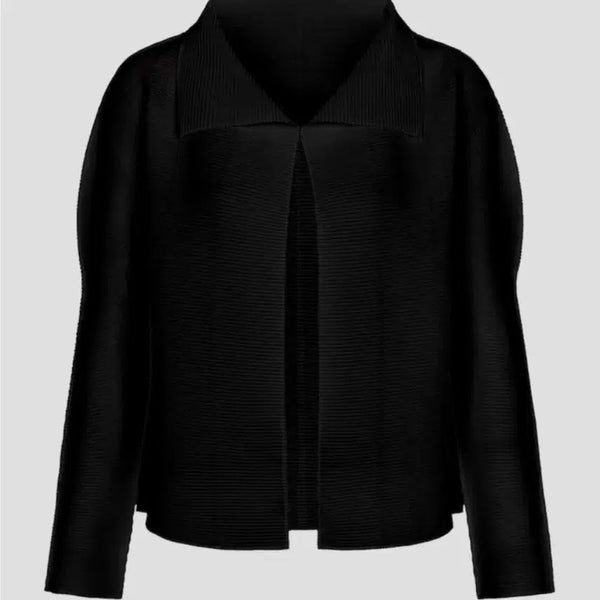 [BUNJANG] Issey Miyake Stretch Pleats Cardigan Black / 미 이세이미야케 스트레치 플리츠 가디건 블랙