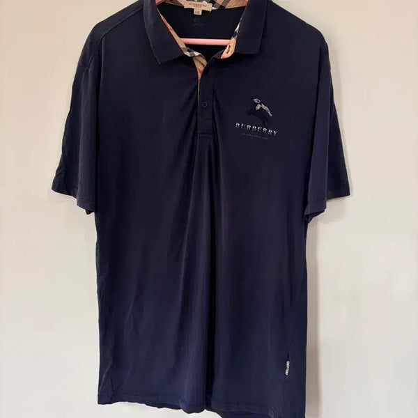 [BUNJANG] Burberry Polo Shirt Navy XXL / 버버리 카라티 네이비 xxl