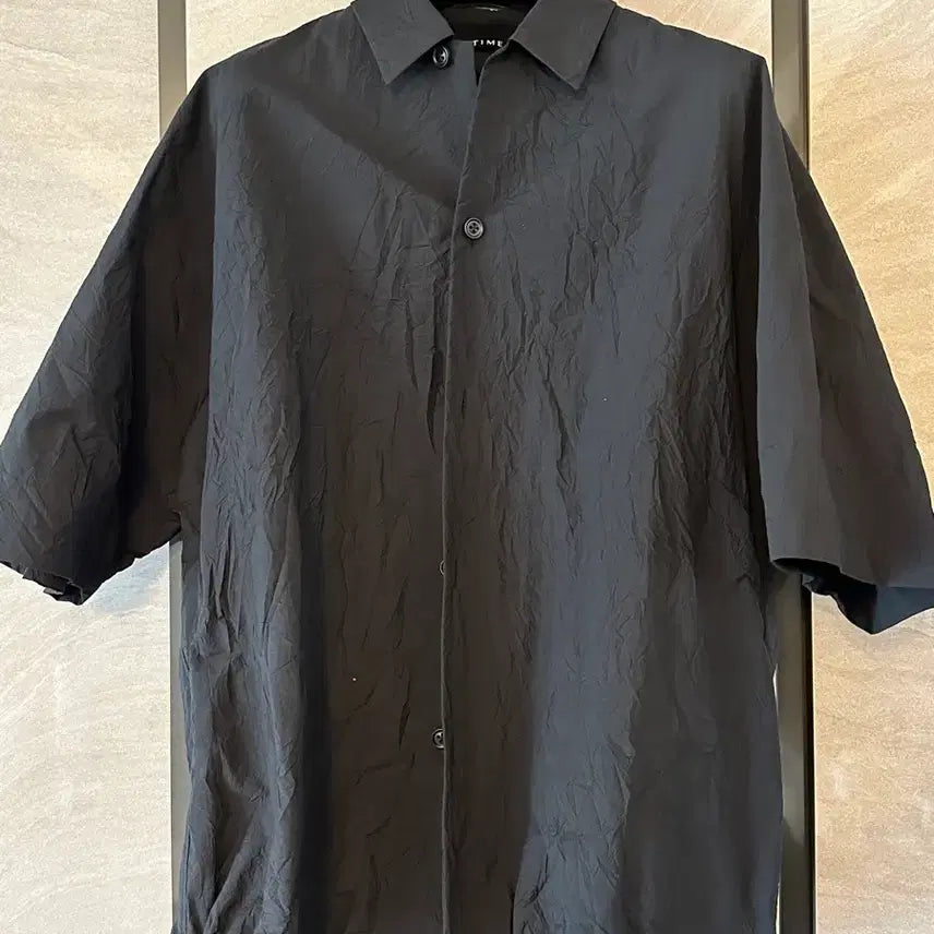 [BUNJANG] Time Homme Crinkle Drawstring Half Shirt Size 105 / 타임옴므 크링클 드로우스트링 하프 셔츠 105 (새상품)