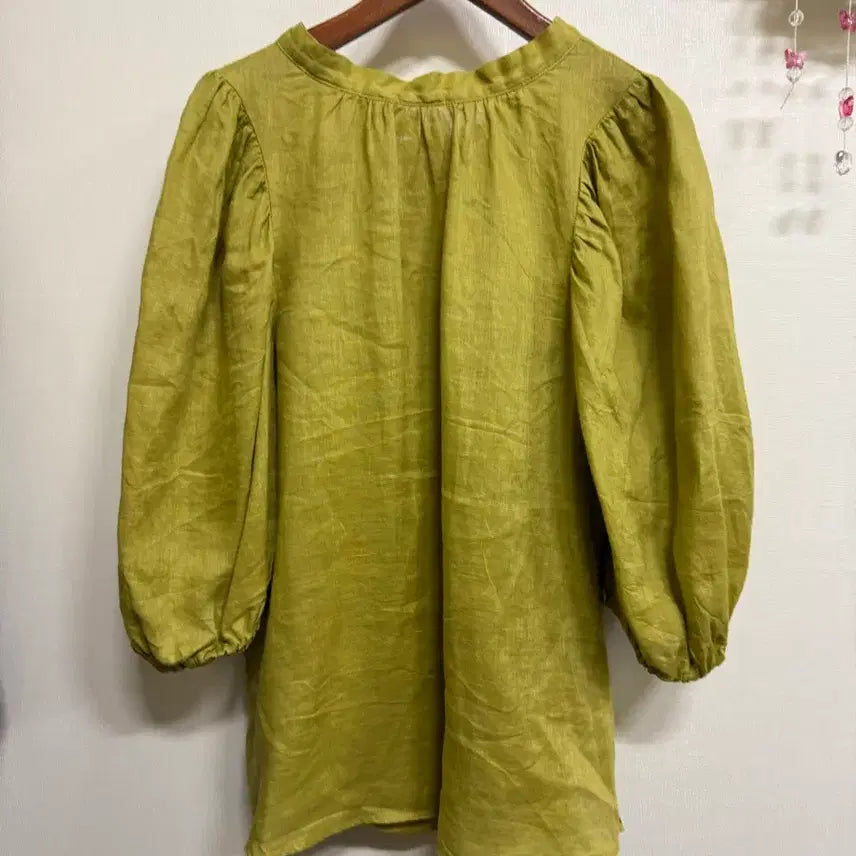 [BUNJANG] Imported 100% Linen Balloon Sleeve Blouse / Lou수입 마100%블라우스