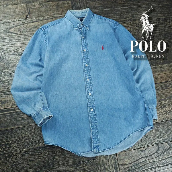 [BUNJANG] Polo Ralph Lauren Pony Logo Embroidered Blake Denim Shirt / 폴로 랄프로렌 포니 로고 자수 블레이크 데님 셔츠 M22104