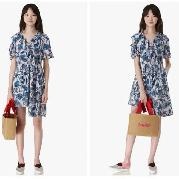 [BUNJANG] Lucky Chouette Ruffled Asymmetrical Dress / (새상품)럭키슈에뜨 프릴 비대칭 원피스 택가 398,000원