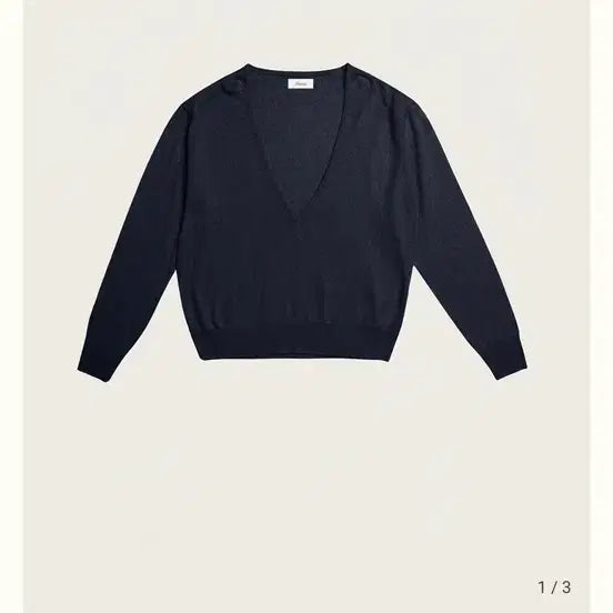 [BUNJANG] Ribbon Light V-Neck Knit Charcoal / 리본빛 브이넥 니트 챠콜