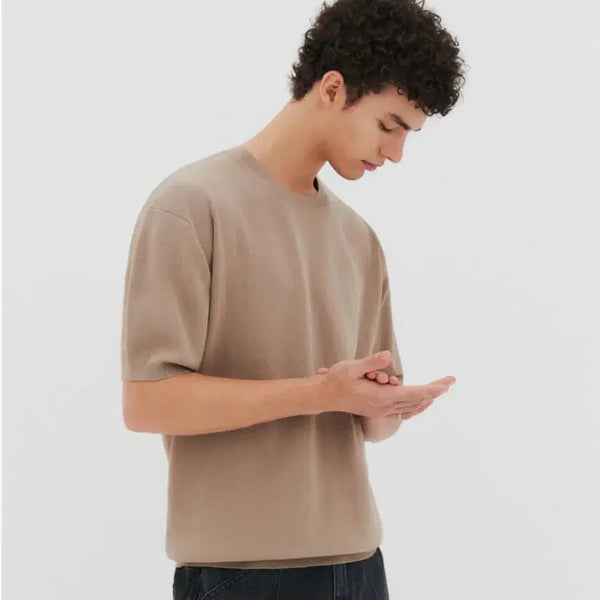 [BUNJANG] Suare Washable Essential Cool Knit Round Neck L Boston Khaki / 수아레 워셔블 에센셜 쿨 니트 라운드