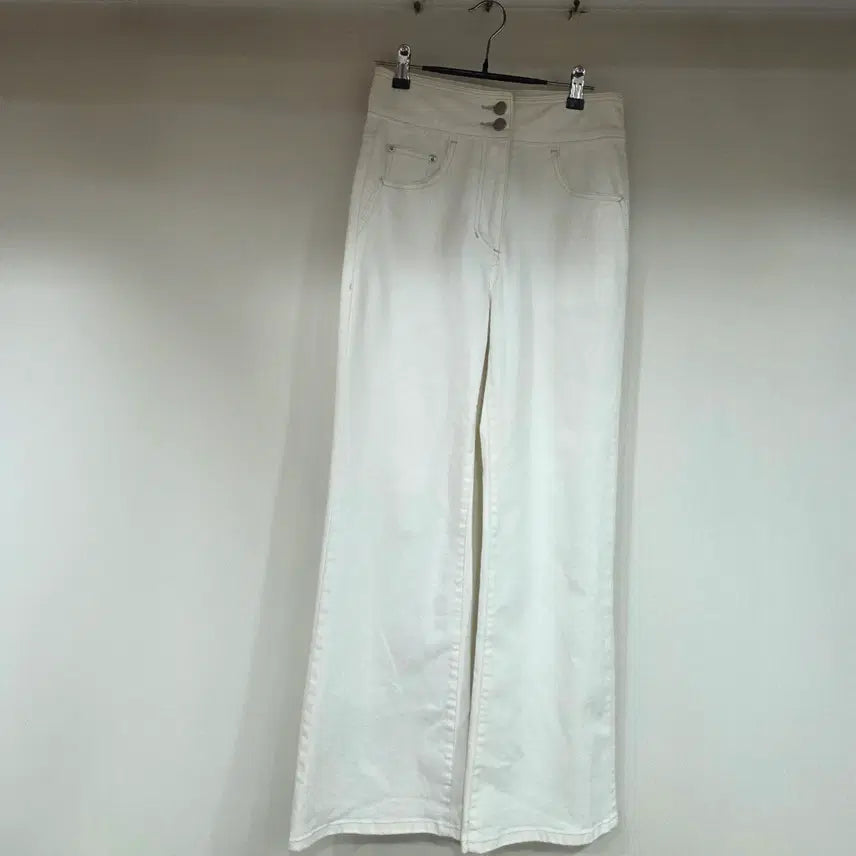 [BUNJANG] Sisley White Wide Leg Denim Pants / 시슬리 화이트 와이드 데님 팬츠
