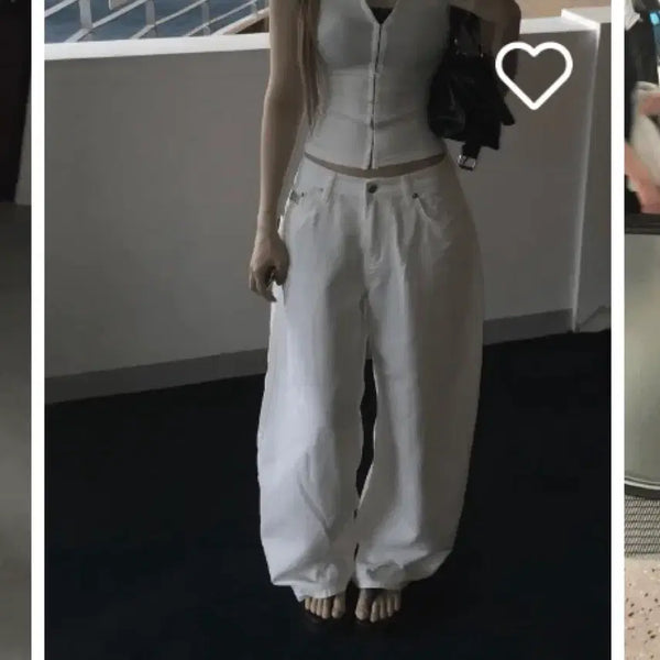 [BUNJANG] Ablie Summer Wide Pants Black / 에이블리 여름팬츠/와이드팬츠/데님/청바지