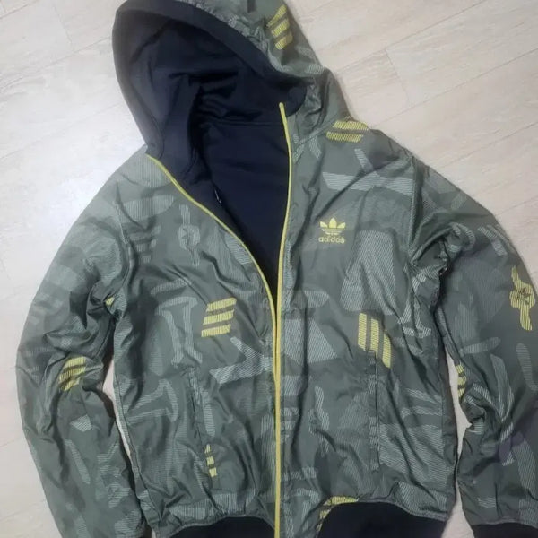 [BUNJANG] Adidas Reversible Hooded Zip-Up Jacket - Large / 아디다스 양면 후드집업