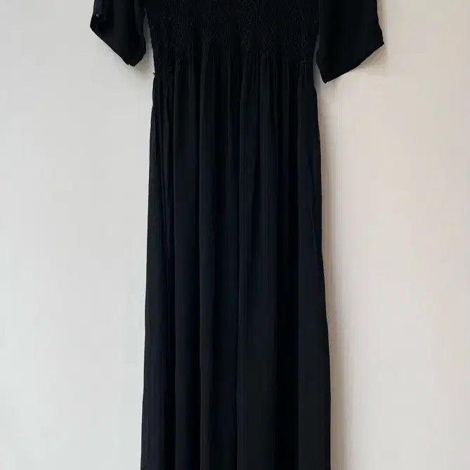 [BUNJANG] Black See-Through Long Dress (Free Size) / 블랙 시스루 롱 원피스 free